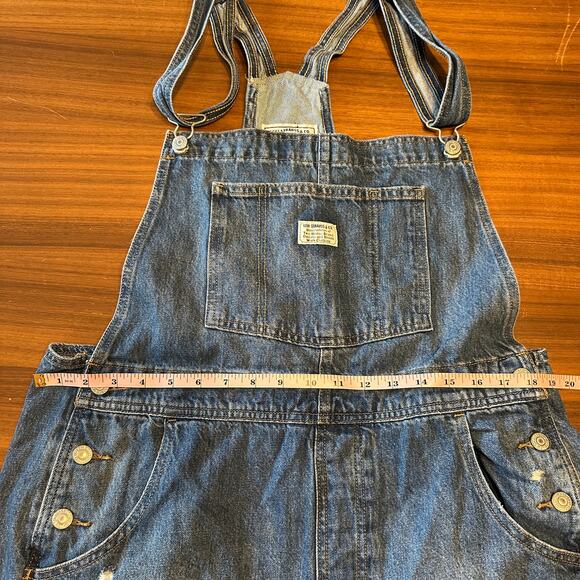 Levi's Two Horse Denim Short Overalls, Medium tone, Size Large - Picture 4 of 8